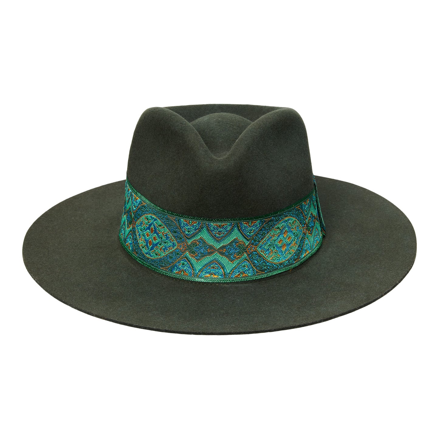 Jacquard Emerald - Green Fedora Hat