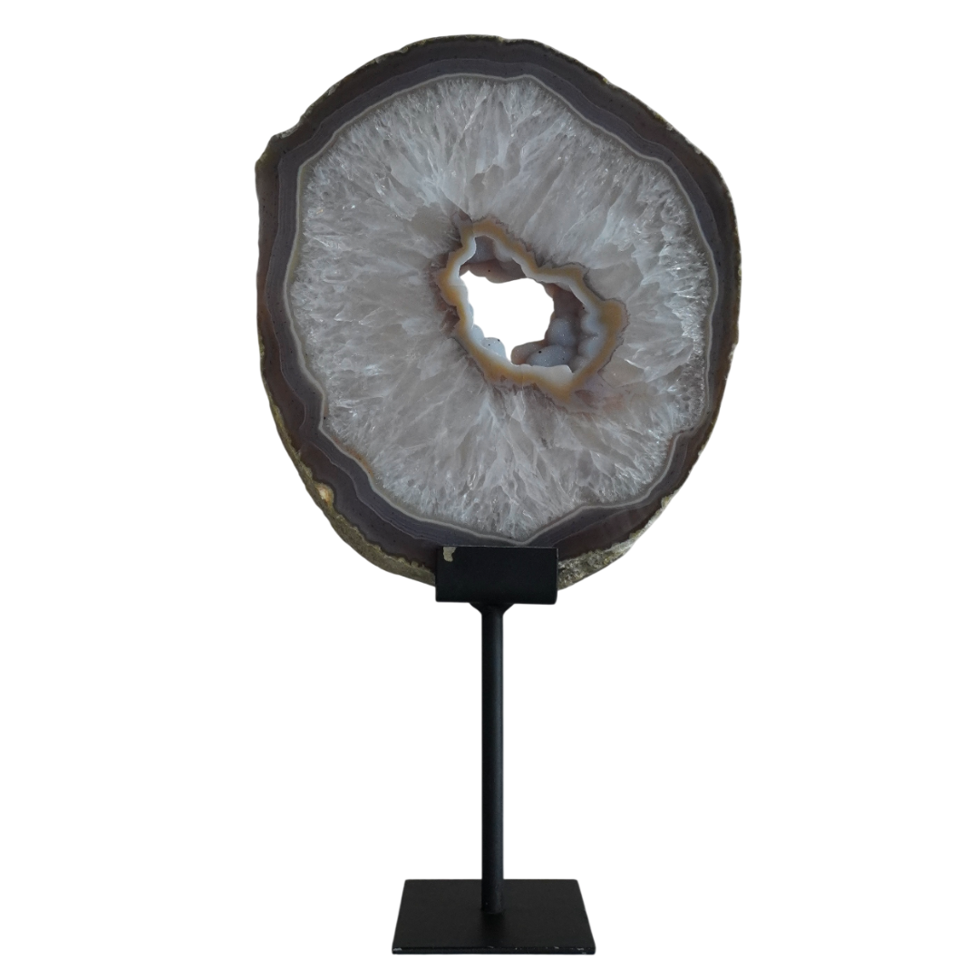 Agate Slice on stand (Large) Mauve