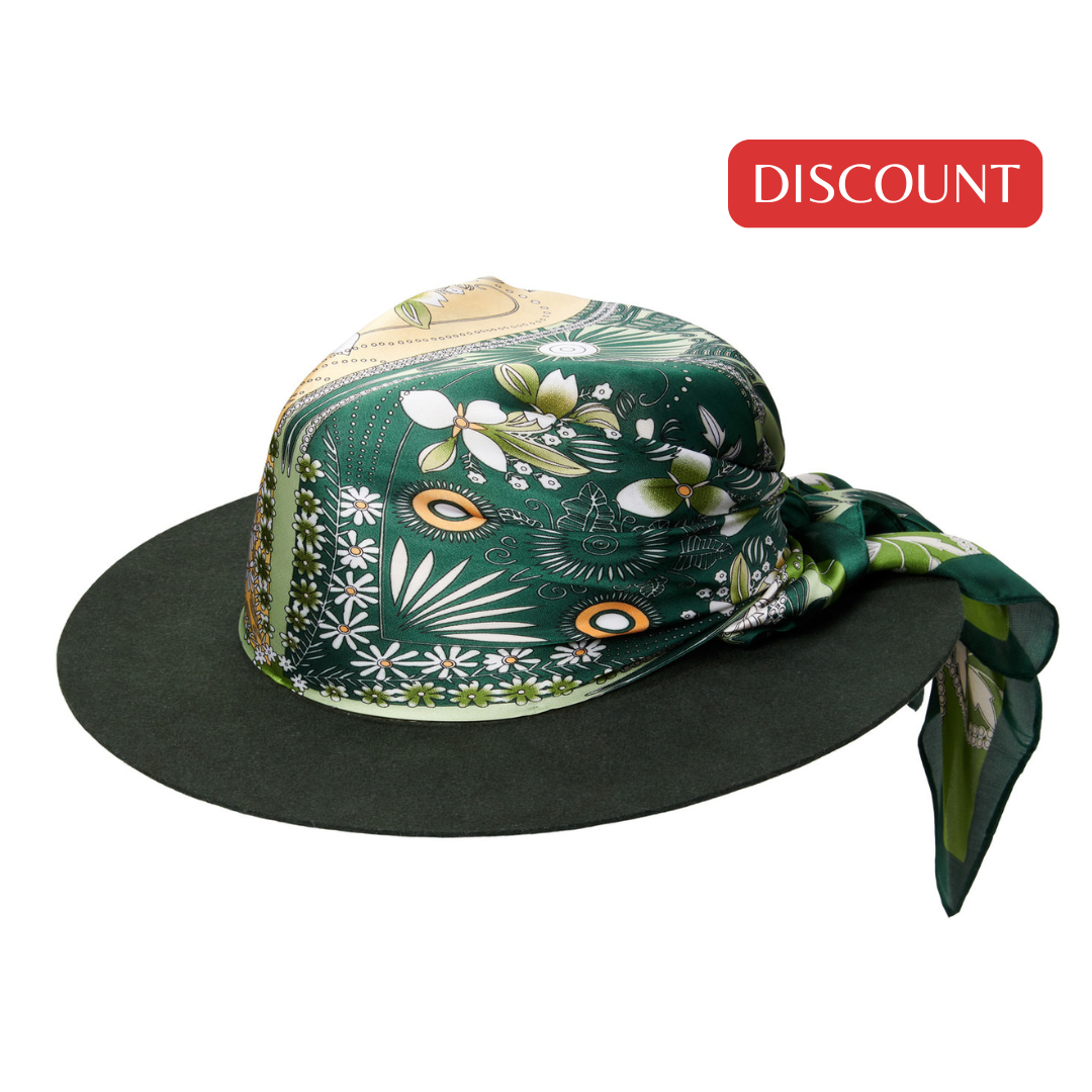 Satin Juniper - Green Fedora Hat