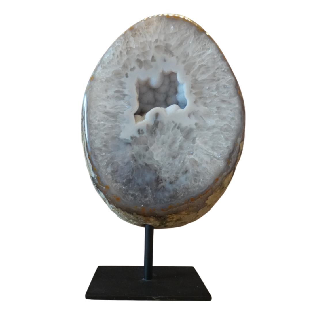 Agate Geode on stand (Large) Snow