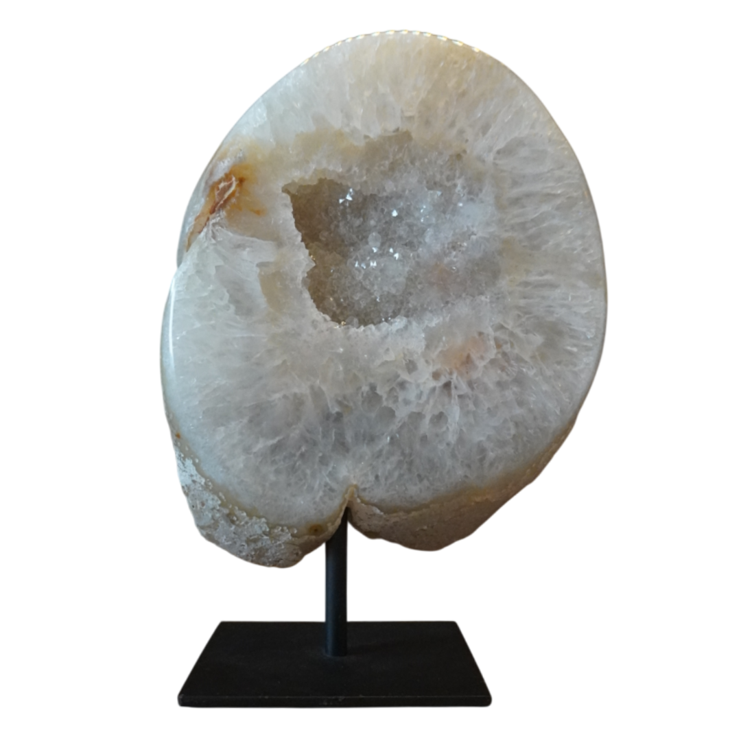 Agate Geode on stand (Large) Oat