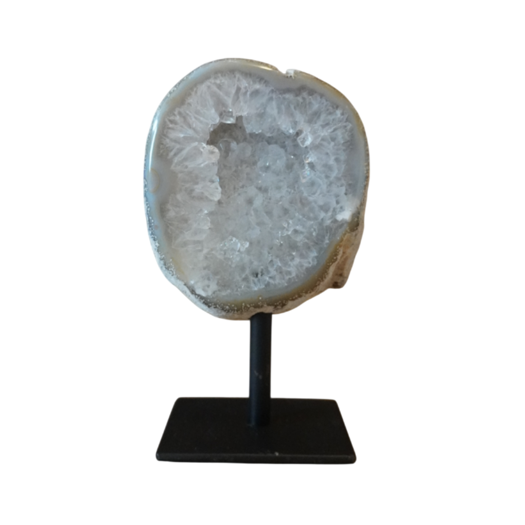 Agate Geode on stand (Medium) Mint