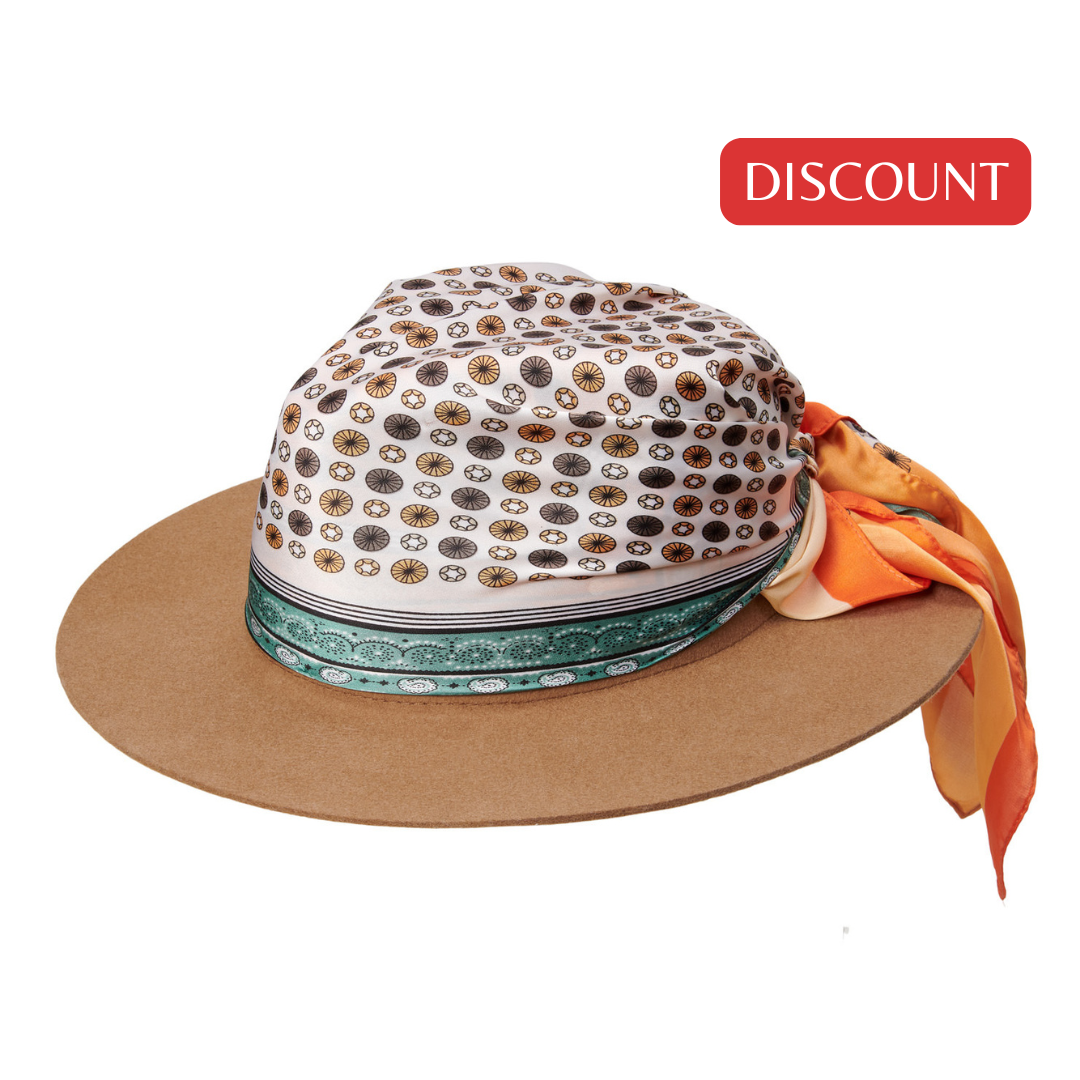 Satin Bermuda - Brown Fedora Hat