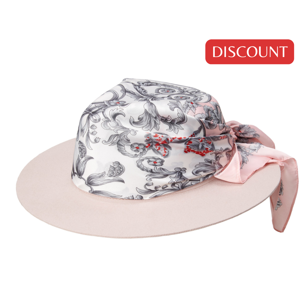 Satin Blossom - Beige Fedora Hat