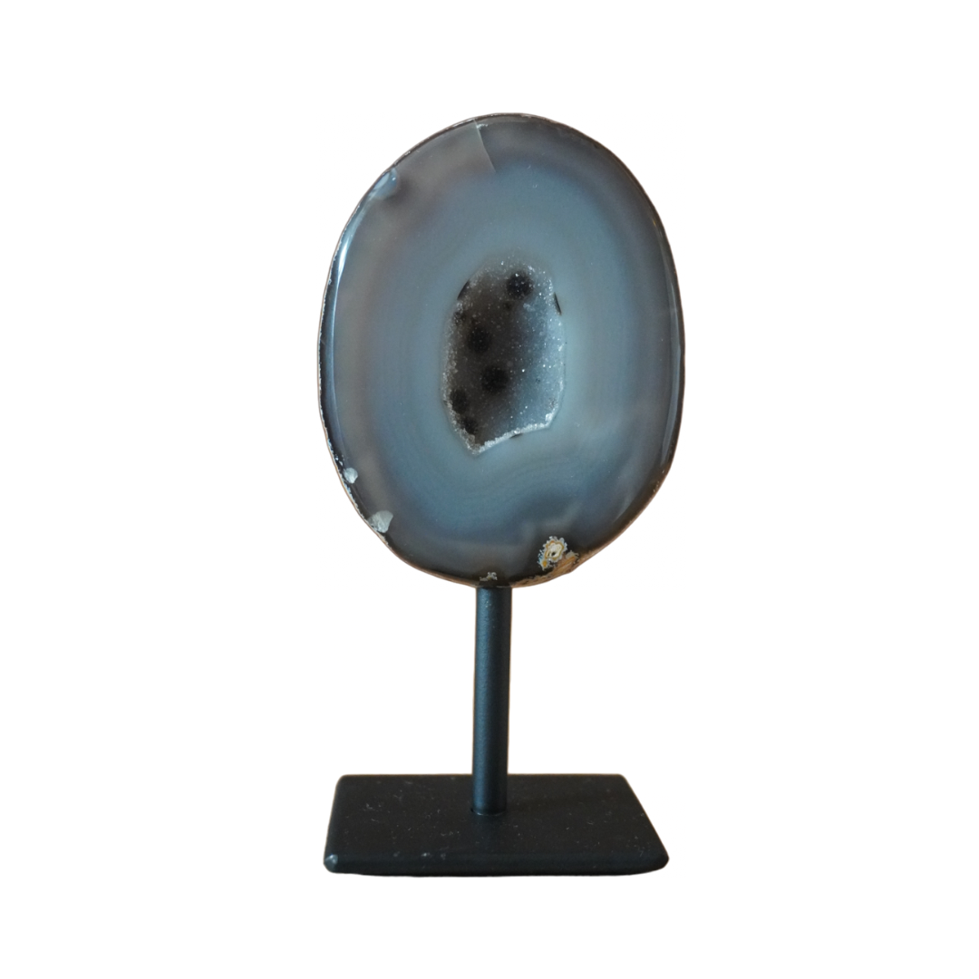 Agate Geode on stand (Small) Azure