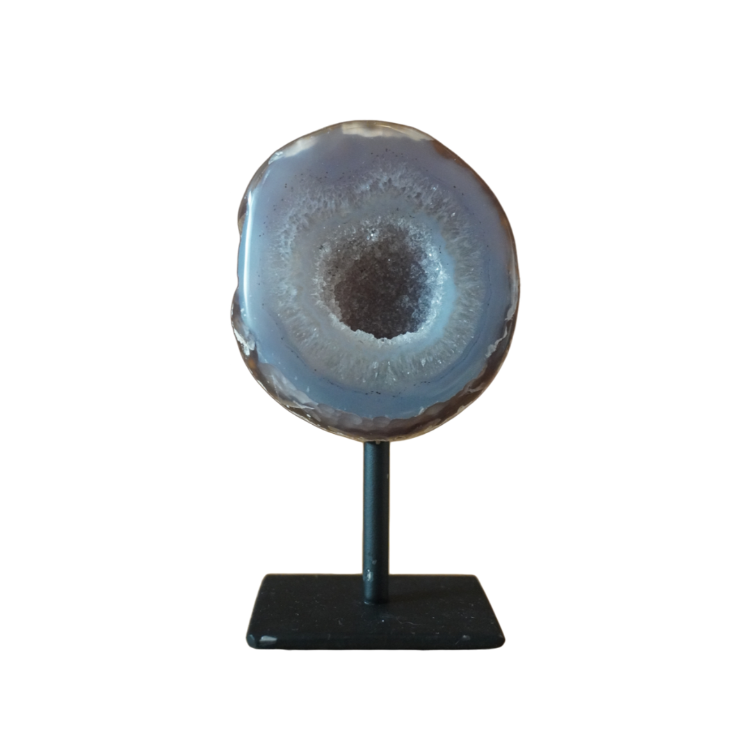 Agate Geode on stand (Small) Ocean