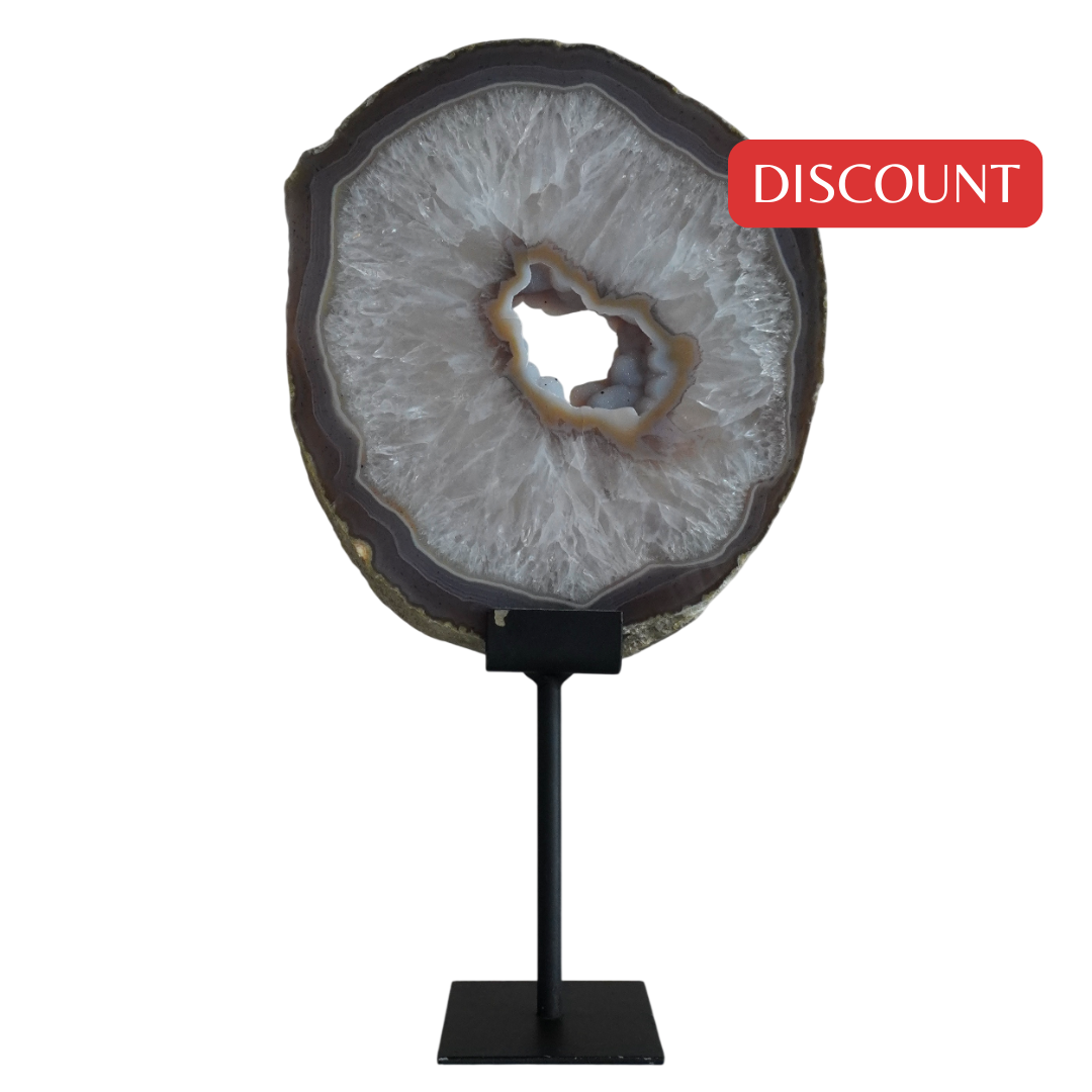 Agate Slice on stand (Large) Mauve