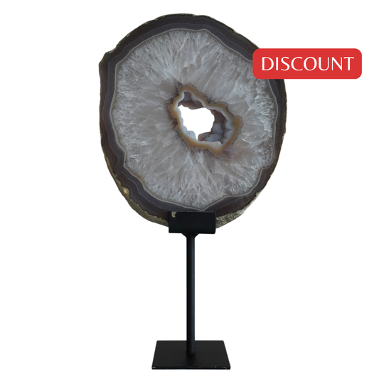 Agate Slice on stand (Large) Mauve