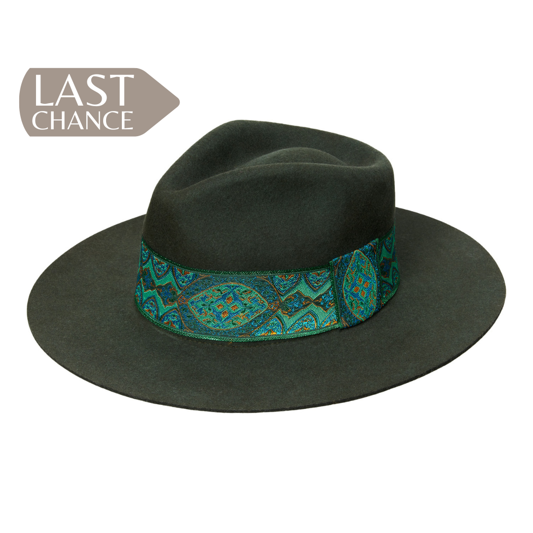 Jacquard Emerald - Green Fedora Hat