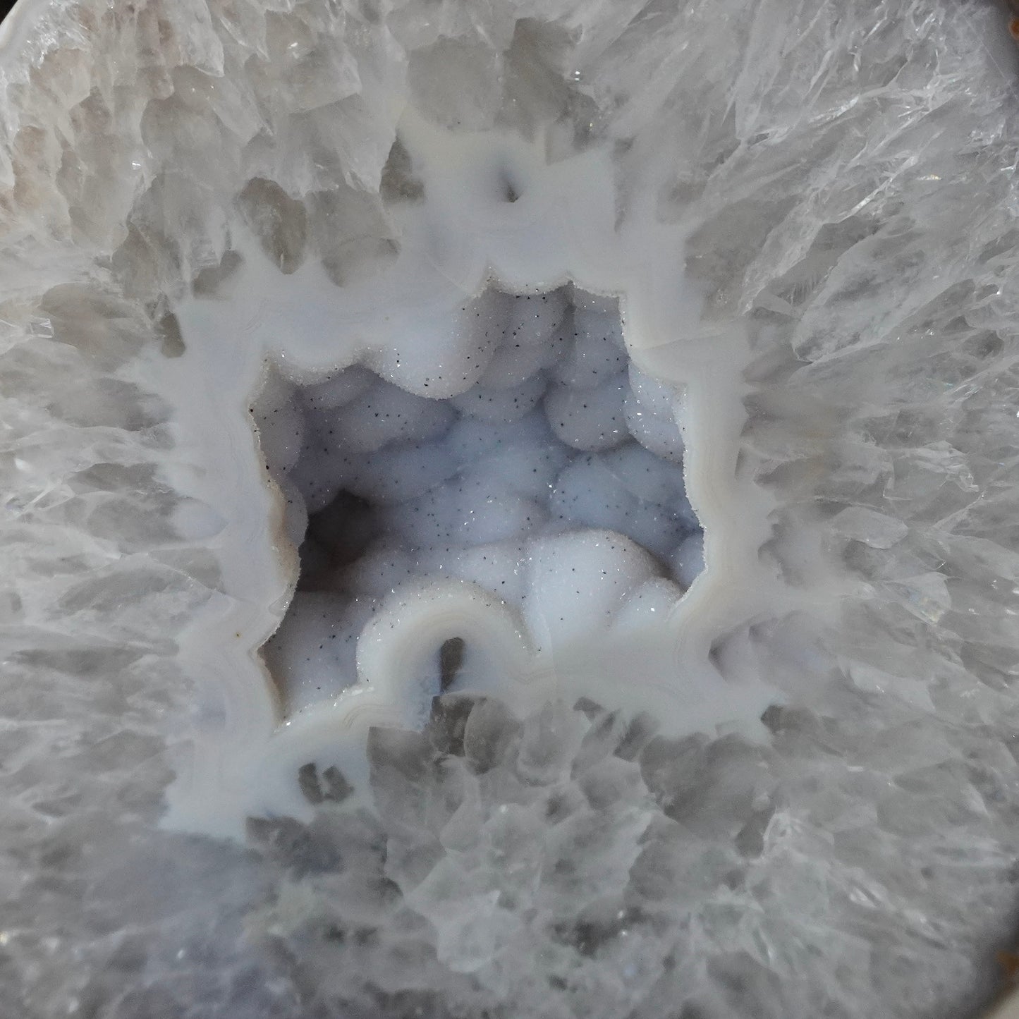 Agate Geode on stand (Large) Snow